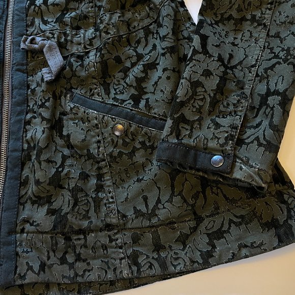 Hei Hei Anthroplogie Velvet Burnette Anorak Utility Jacket Full Zip Olive Green - Picture 7 of 15